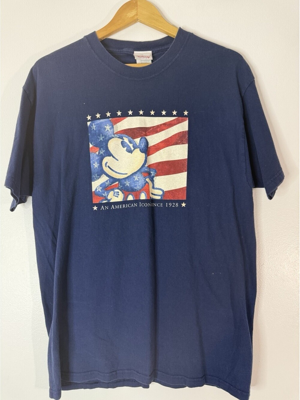Vintage Mickey Mouse USA Dinsey Walt Disney Shirt Size Large Blue